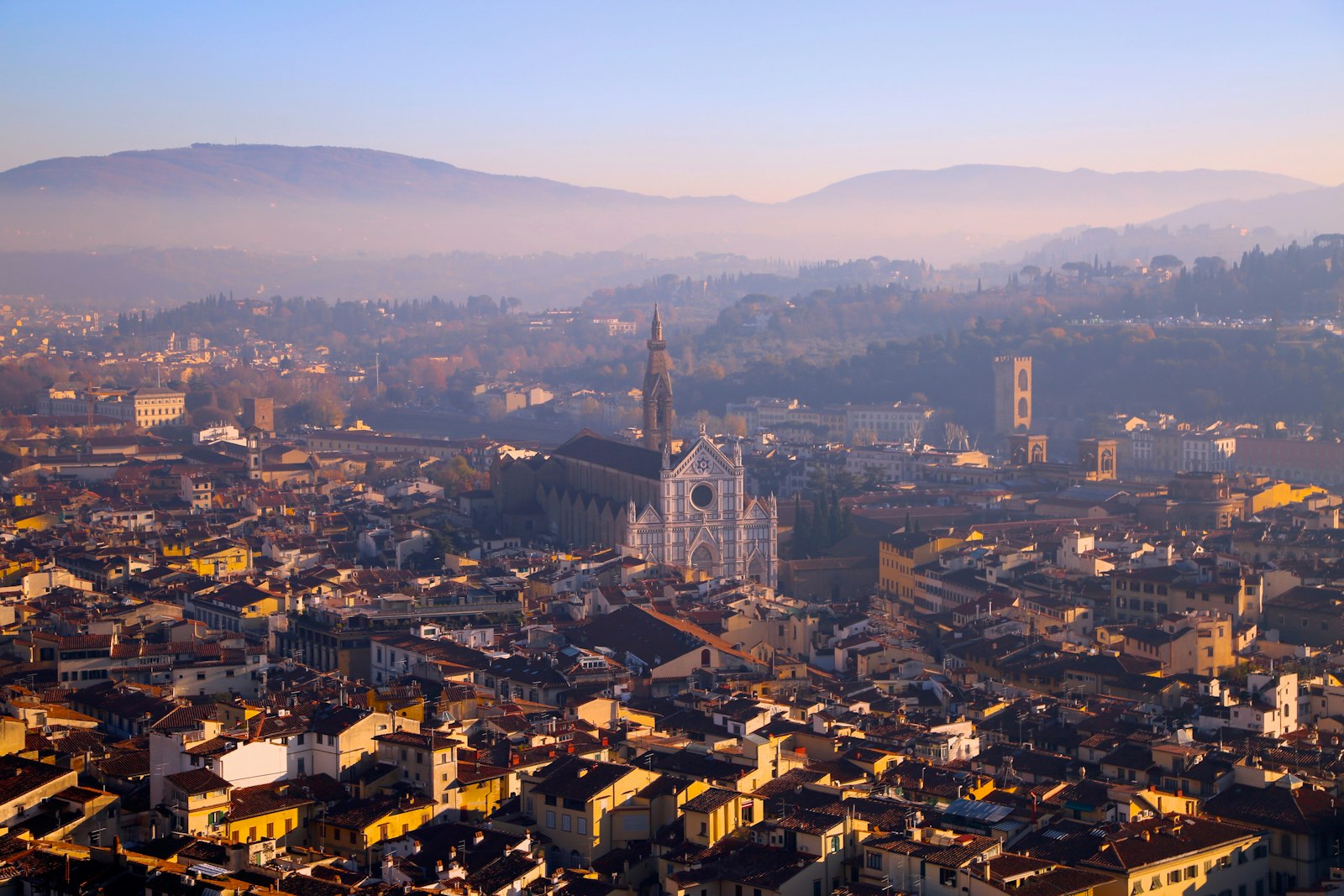 Terracotta rooftops of Florence seen from the top of the Duomo