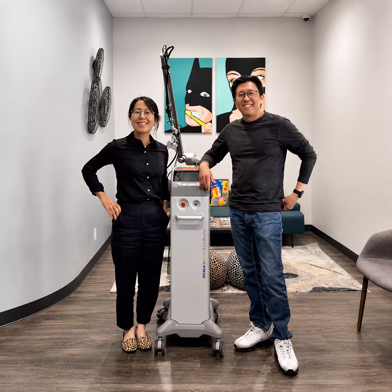 Dental practice team with their DEKA laser system